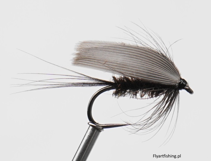 Sztuczna mucha mokra wędkarska fly fishing Black Gnat Male flyartfishing